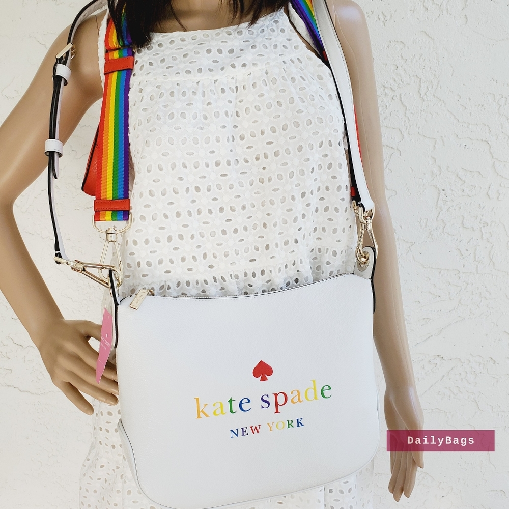 BEAUTIFUL NWT KATE SPADE CROSSBODY WHITE DOVE PRIDE COIN PURSE BAG ROSIE